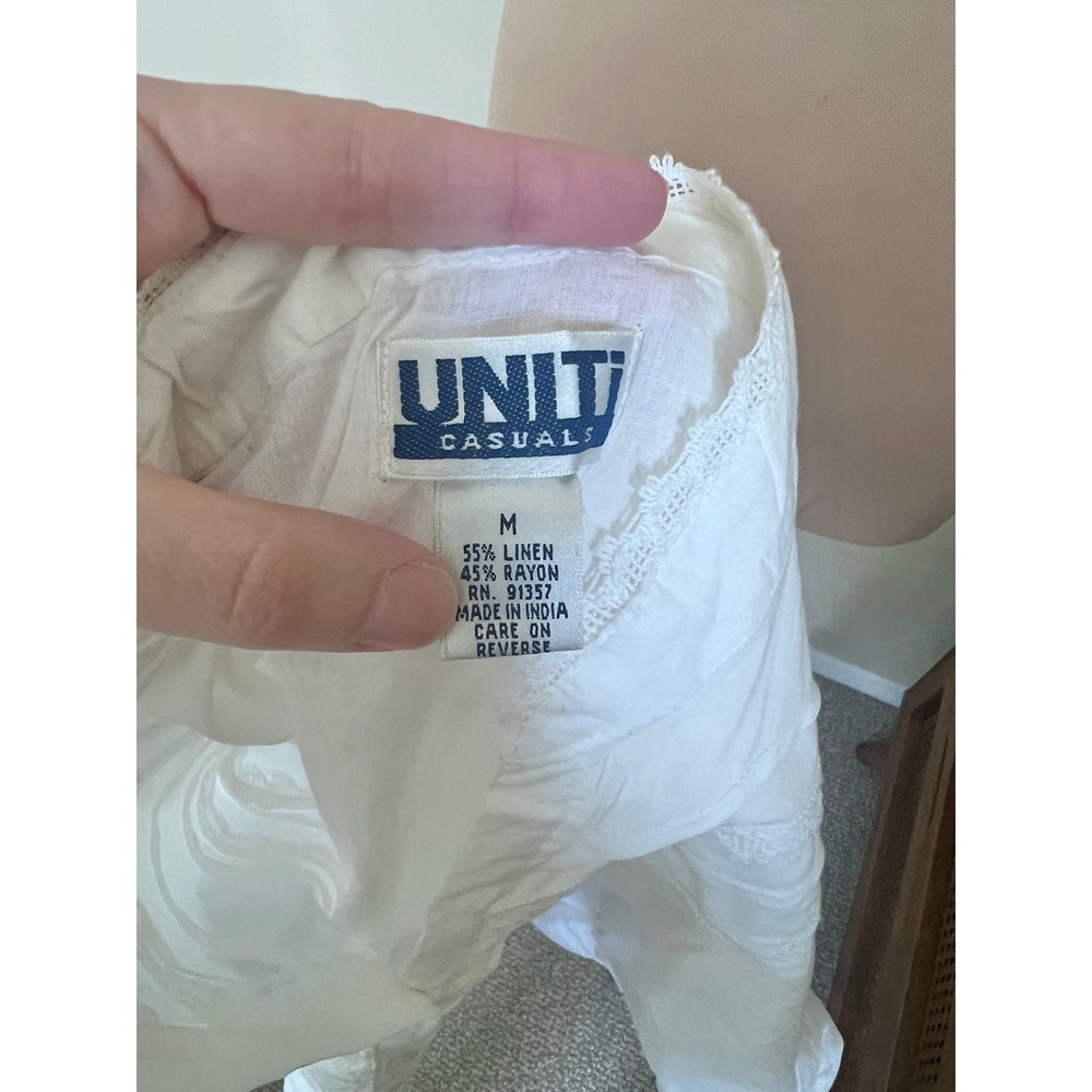 Vintage Unity White Ruffle Blouse - Picture 6 of 6